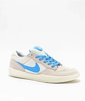Nike SB Force 58 White & Baby Blue Skate Shoes