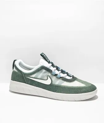 Nike SB Nyjah Free 2 Ash Green, White, & Blue Skate Shoes