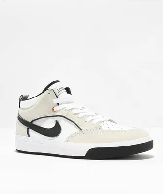 Nike SB React Leo White & Black Skate Shoes