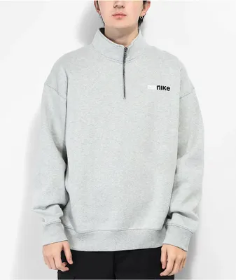 Nike SB Y2K Logo Grey Half Zip Sweater