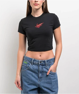 Nike Sportswear Chill Knit Valentine's Day Black Crop T-Shirt
