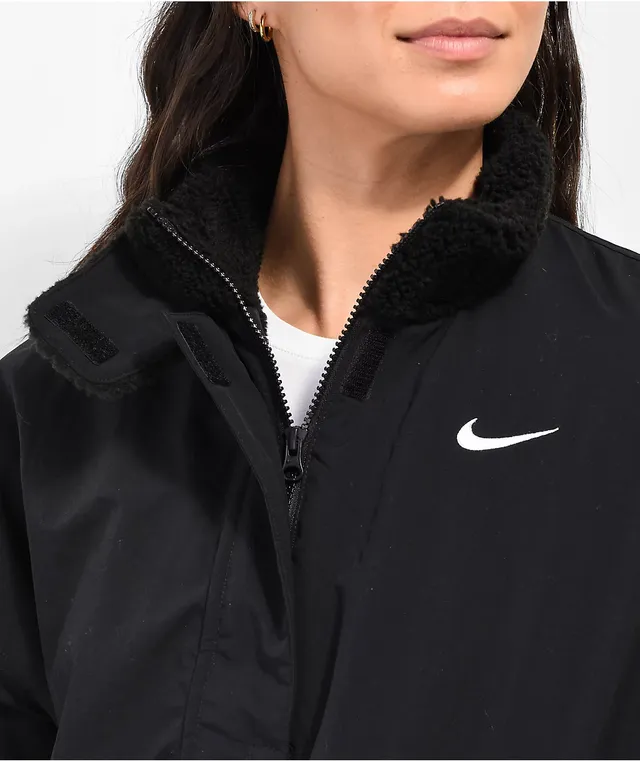 Nike Sportswear Essential Black Fleece-Lined Jacket at Hamilton