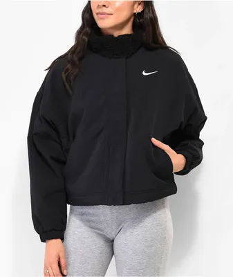 Nike Sportswear Essential Black Fleece-Lined Jacket