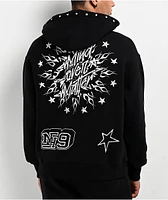 Ninth Hall Flame Black Boxy Hoodie