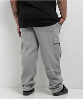 Ninth Hall Flash Tattoo Heather Grey Loose Fit Cargo Sweatpants