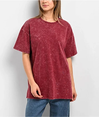 Ninth Hall Fundamentals Maeve Red Mineral Wash Oversized T-Shirt