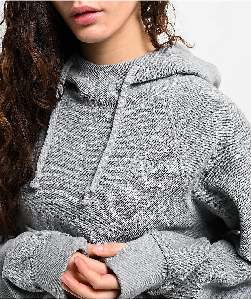 Ninth Hall Fundamentals Reverse Terry Grey Crop Hoodie