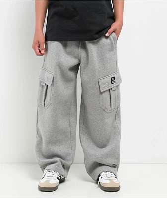 Ninth Hall Kids Stash Heather Grey Cargo Sweatpants