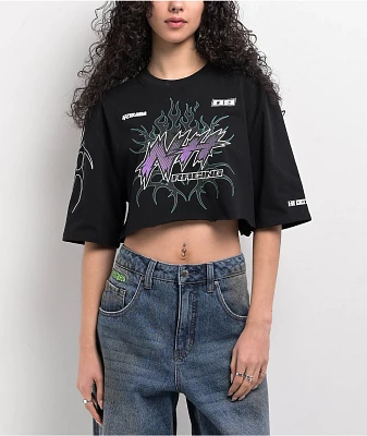 Ninth Hall Olivia Black Boxy Crop T-Shirt