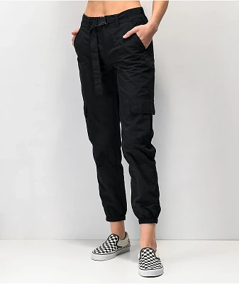 Ninth Hall Raines Buckle Belt Black Cargo Pants