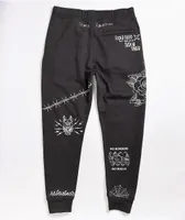Ninth Hall Scribbles Dark Grey Jogger Sweatpants