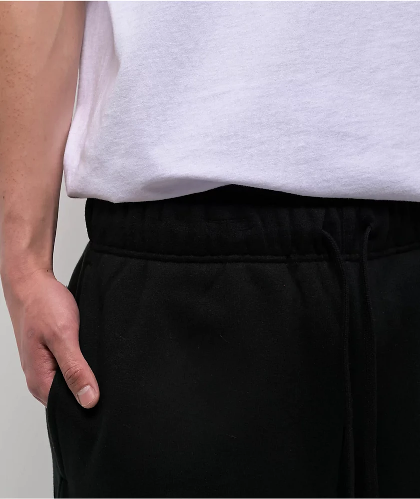 Ninth Hall Side Embroidered Black Oversized Sweatpants