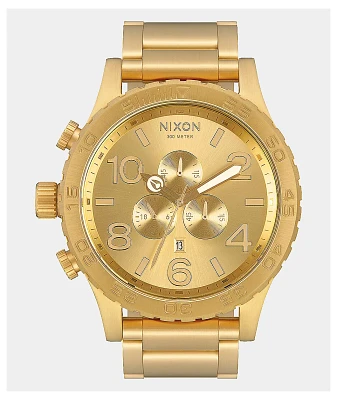 Nixon 51-30 All Gold Chronograph Watch