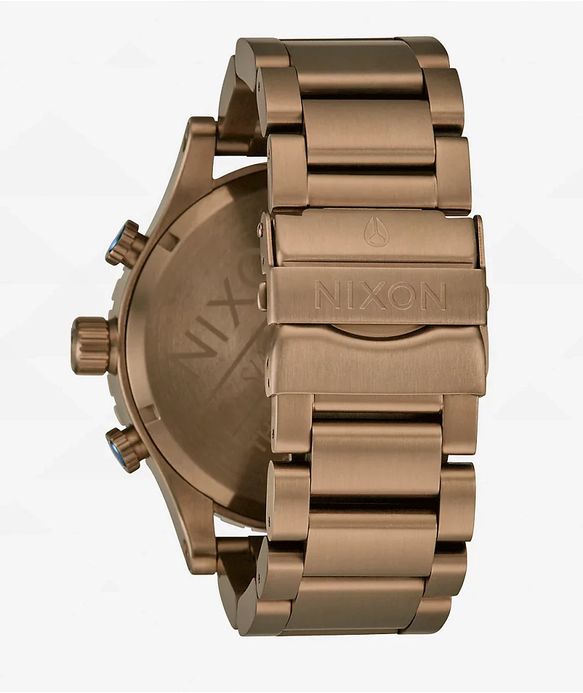 Nixon 51-30 Chrono Desert Gold & Arles Blue Analog Watch