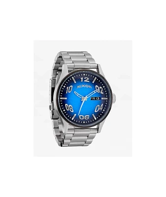 Nixon Sentry Fisheye Silver & Polar Blue Analog Watch
