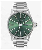 Nixon Sentry SS Stainless Steel & Sage Sunray Analog Watch