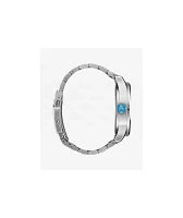 Nixon Sentry Stainless Steel Silver & Byron Blue Ombre Analog Watch