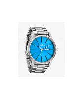 Nixon Sentry Stainless Steel Silver & Byron Blue Ombre Analog Watch