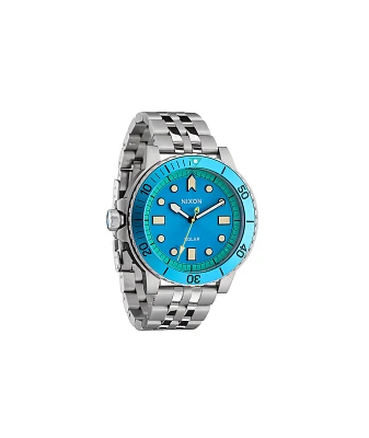 Nixon Stinger 44 Silver, Byron Blue, & Green Analog Watch