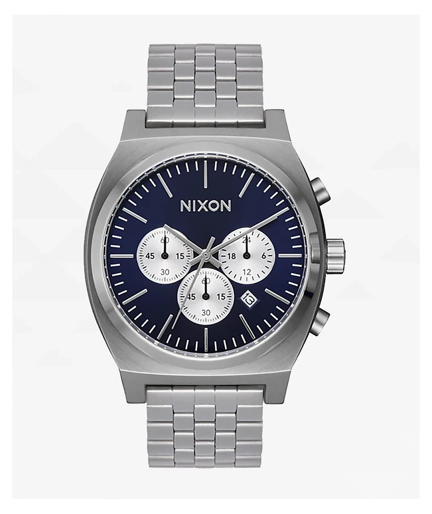 Nixon Time Teller Chrono Silver & Midnight Analog Watch