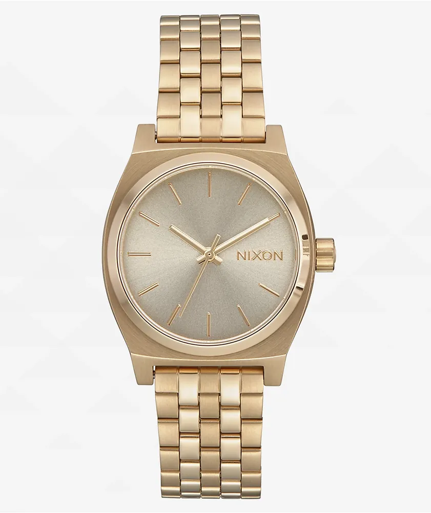 Nixon Time Teller Medium Light Gold & Vintage White Analog Watch