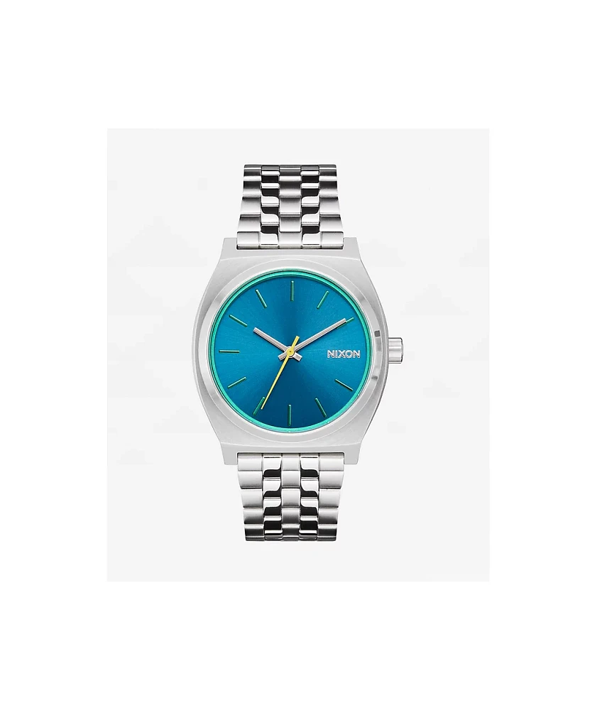 Nixon Time Teller Silver & Byron Blue Analog Watch
