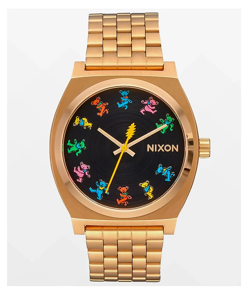 Nixon x The Grateful Dead Time Teller Dancing Bears Gold Analog Watch