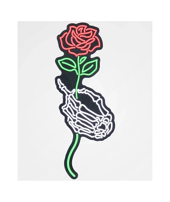 NoHours Skeleton Hand & Rose Sticker