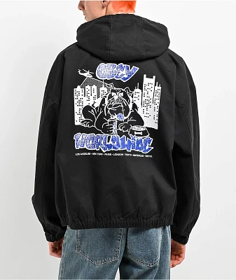 Obey City Watchdog Black Hooded Work Jacket