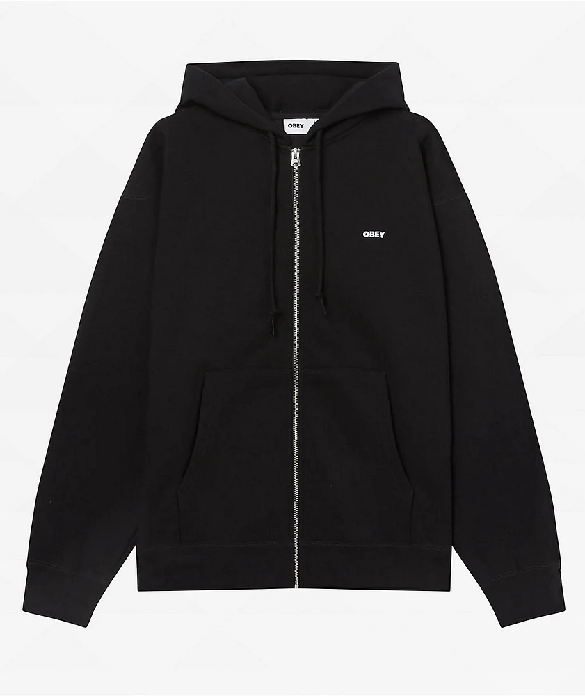 Obey Establised Works Heavyweight Black Zip Hoodie
