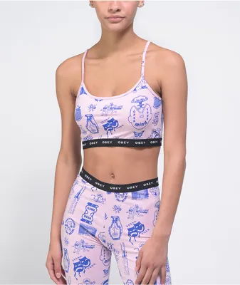 Obey Flash Pink Crop Tank Top
