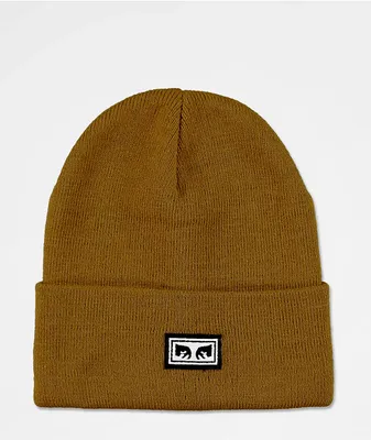 Obey Icon Eyes Bone Brown Beanie