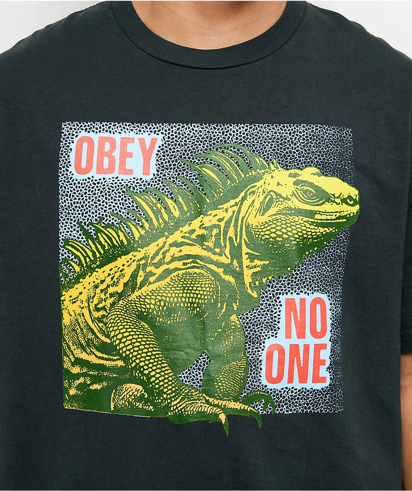 Obey No One Reptile Charcoal T-Shirt