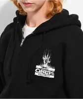 Obey Records Hand Black Zip Hoodie