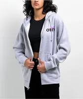 Obey Star Cities Grey Zip Hoodie