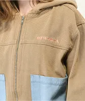 Odd Future Cream & Blue Hooded Denim Jacket