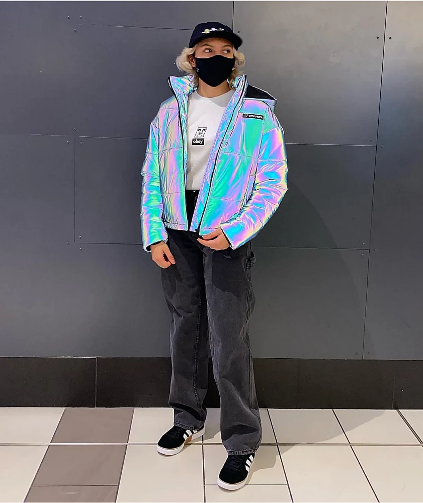 Odd Future Iridescent Blue Puffer Jacket