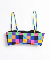 Odd Future Multi Checkered Bandeau Bikini Top