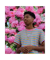 Odd Future OF Pink, Blue & Yellow Striped T-Shirt