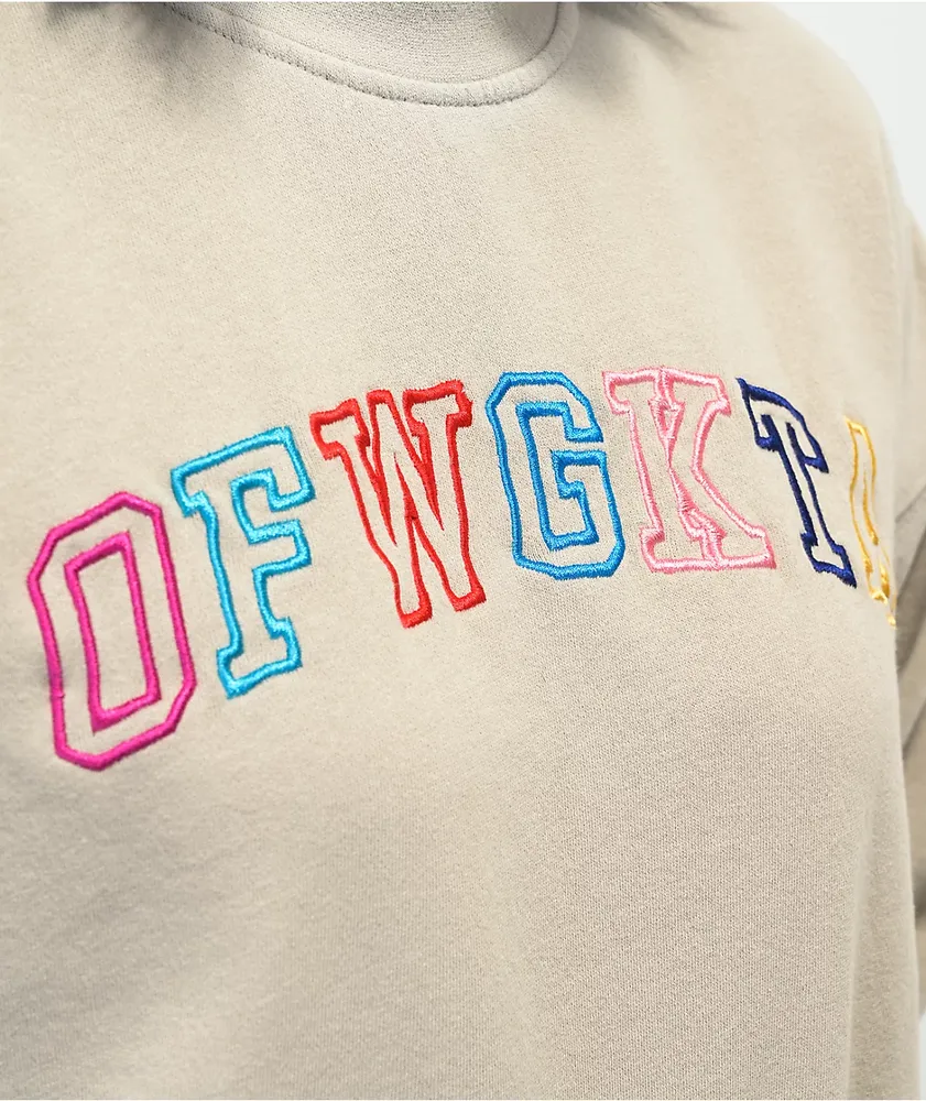 Odd Future OFWGKTA Tan Crop Crewneck Sweatshirt