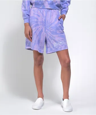 Odd Future Purple Spiral Tie Dye Sweat Shorts