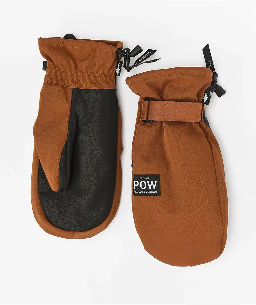 POW XG Mid Tortoise Brown Snowboard Mittens
