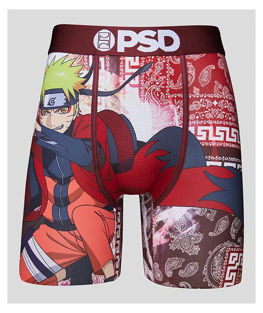 PSD x Naruto Meander Burgundy Boxer Briefs