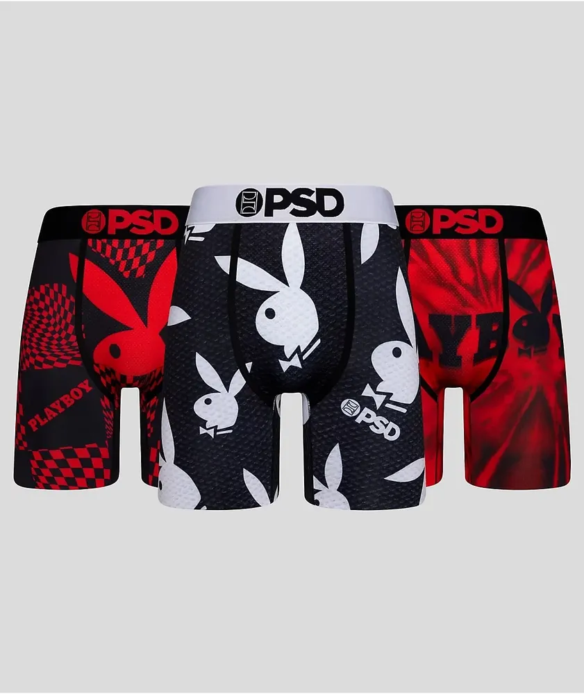 PSD x Playboy Red & Black 3 Pack Boxer Briefs
