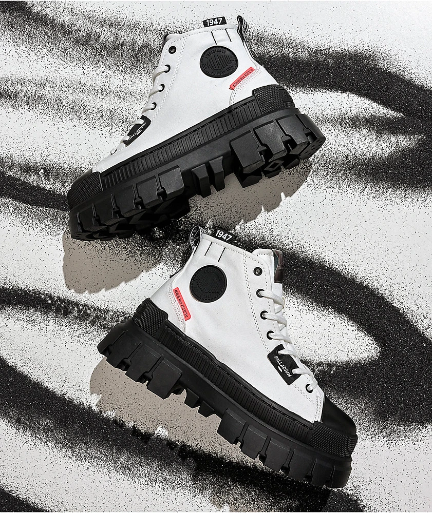 Palladium Revolt Hi TX Star White Platform Shoes