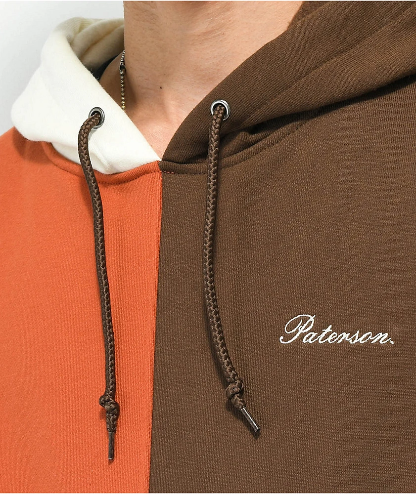 Paterson Brown, Orange, & White Colorblock Hoodie