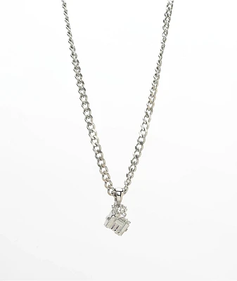Personal Fears Dumpster Fire 22" Silver Cuban Chain Necklace