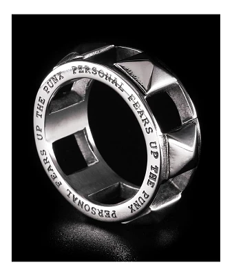 Personal Fears Studded Silver Ring