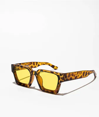 Petals & Peacocks Oath Gold Tortoise Square Sunglasses