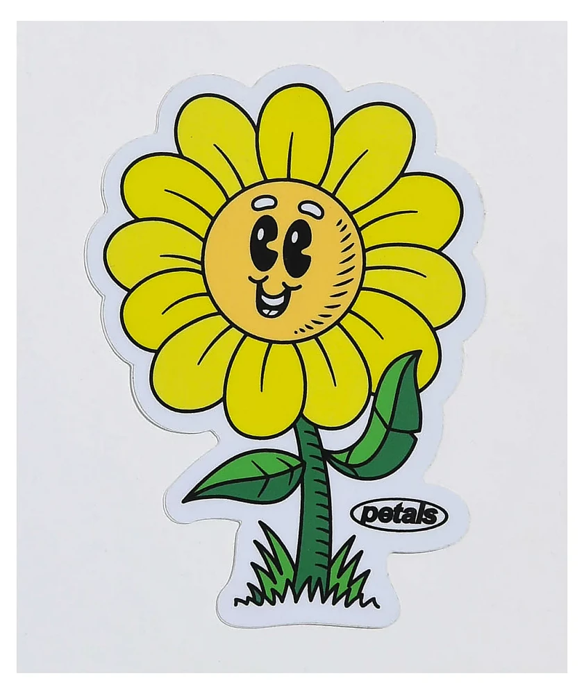 Petals and Peacocks Happy Flower Yellow Sticker